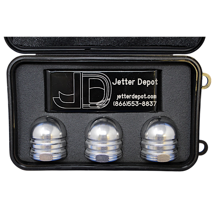 3/8" Trio-F Double Groove Nozzles 3 Pack With Case and Tip Cleaner