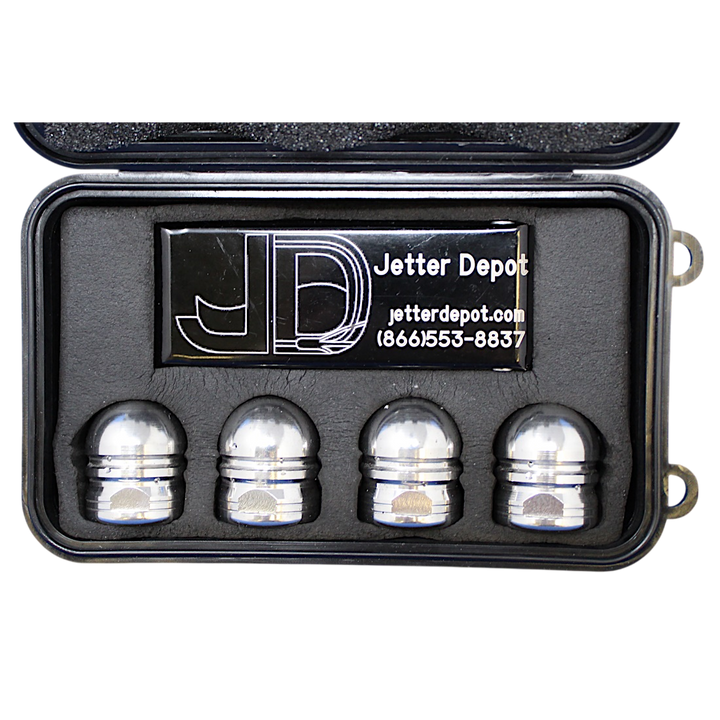 3/8" Quad-F Double Groove Nozzles 4 Pack With Case and Tip Cleaner
