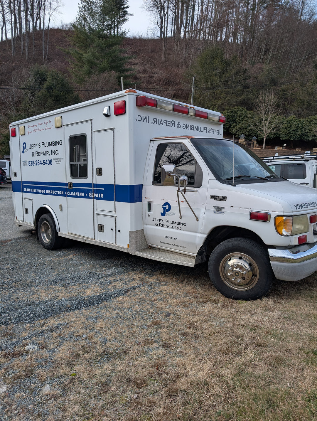 2002 F450 Super Duty Ford Ambulance with 2018 Northwest Brute 3012-E Skid Mount Jetter