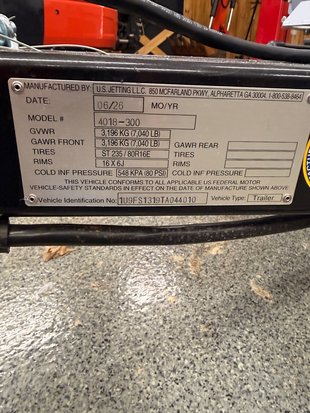 2026 U.S. JETTING 4018-300 UNIT WITH WIRELESS REMOTE